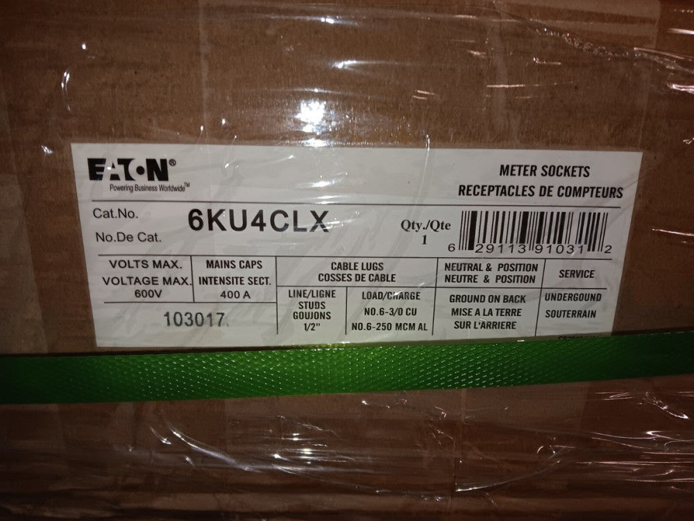 NEW EATON 6KU4CLX 400 AMP METER STACK 6-GANG 600 VAC 4-JAW 200 AMP PER POSITION