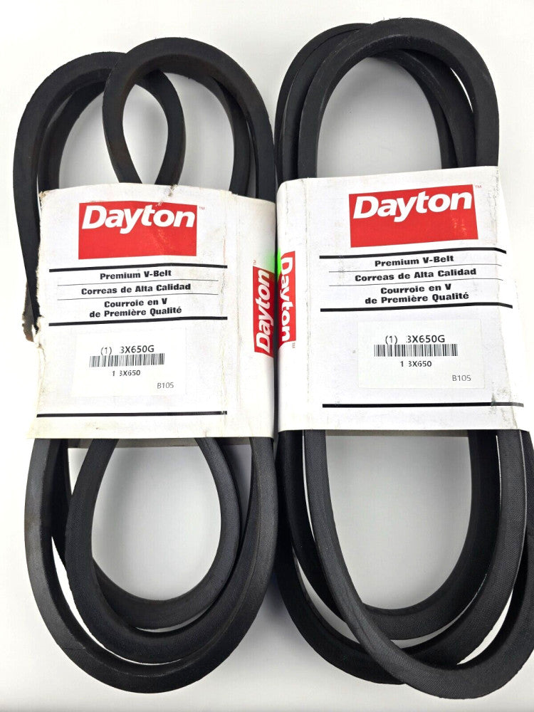 2pcs Dayton B105 Belt 3X650G Premium Grade V-Belt