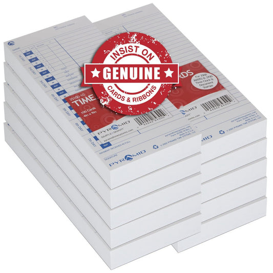 - 30% Recycled Time Cards (35100-10MB) for Pyramid Models 3500, 3500SS, 3600S...