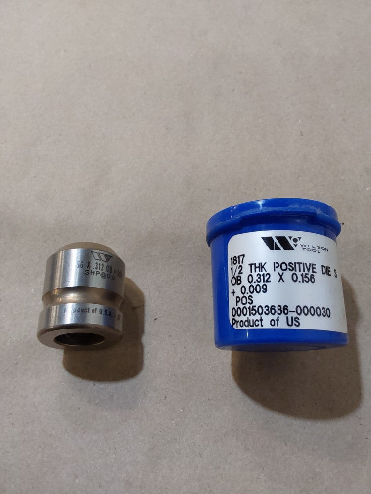 NEW WILSON TOOL 1817 1/2 THK POSITIVE DIE S OB 0.312 X 0.156 +0.009