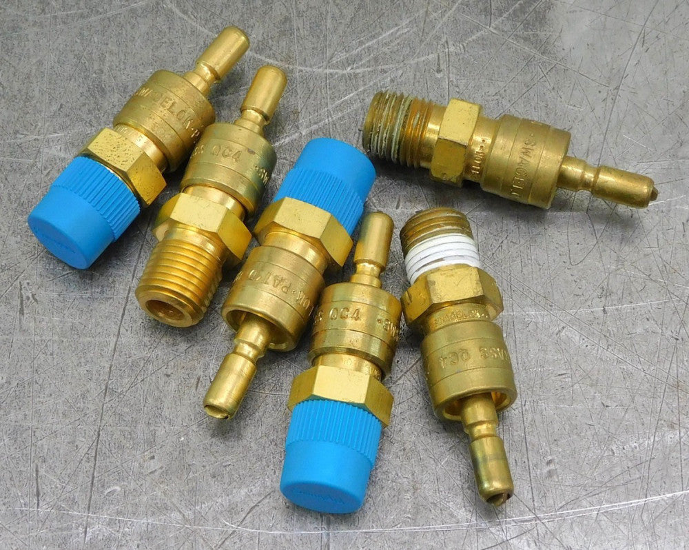 Swagelok B-QC4-S-4PM Brass Quick Connect Stem 1/4" NPT Lot of Six (6)
