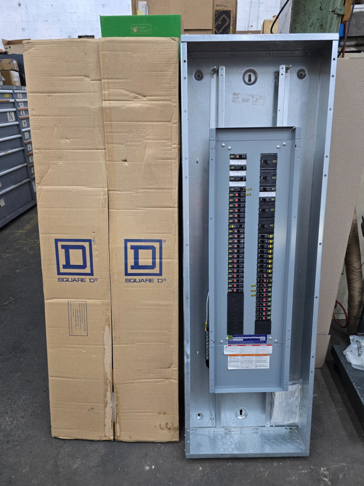 New Square D NQ472L4C Main Lug Panelboard w/ Box & Flush Cover VH/GFI/Shunt 400A
