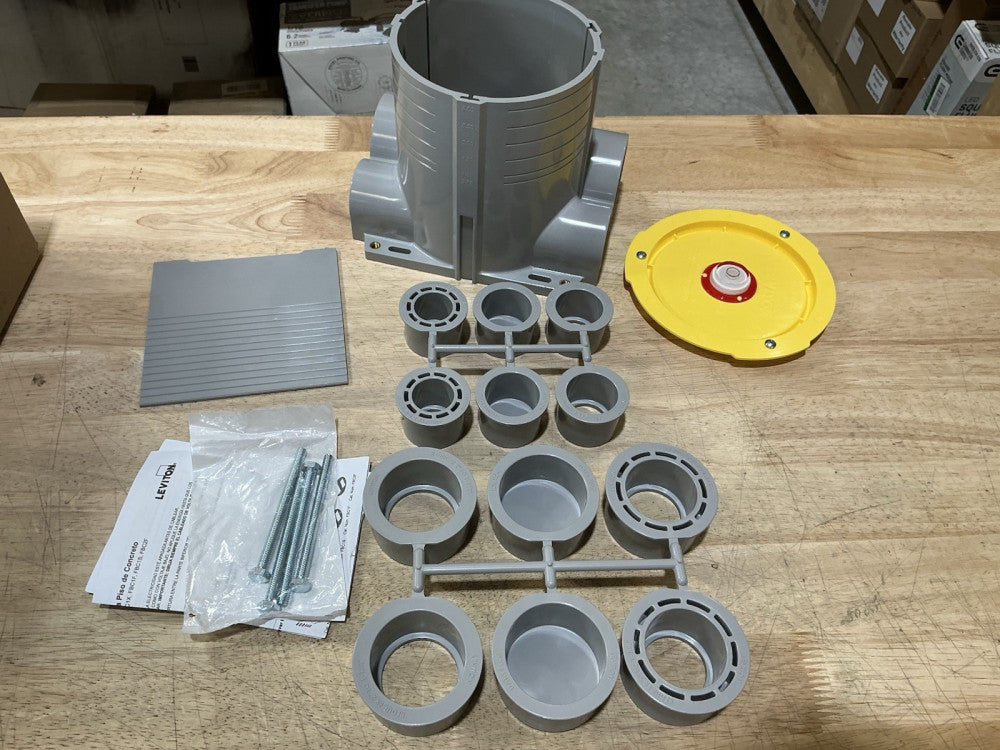 Leviton 2-Gang Concrete Floor Box System, Gray, FBBOX-GY