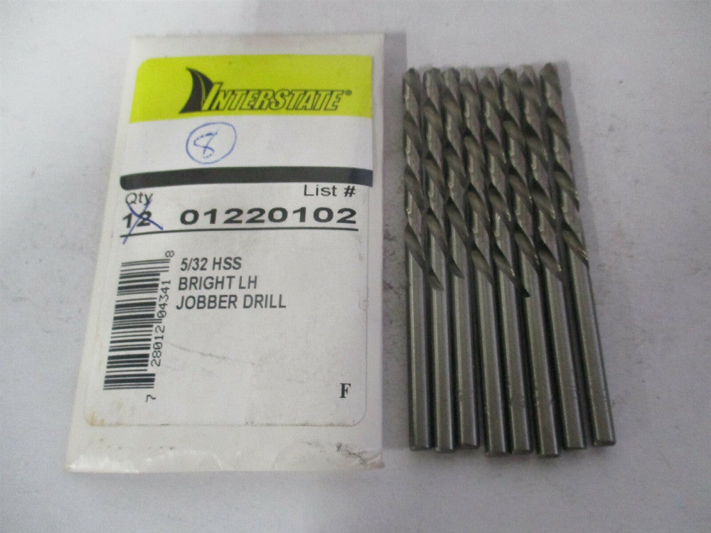 (01220102) 5/32" x 2" x 3-1/8" OAL 118° High Speed Steel Jobber Drill - Qty 8