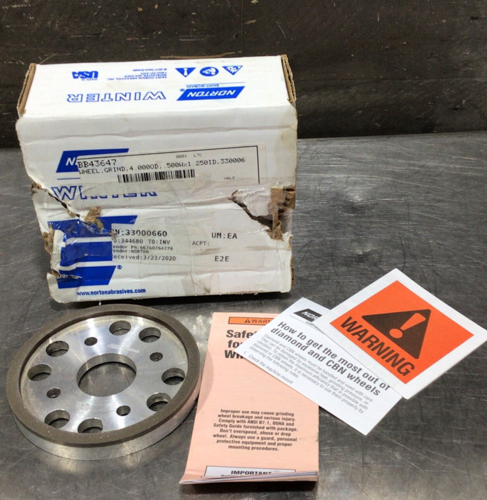 Norton Winter Grinding Disk 6A2H 4” 1/2”x1-1/4” Nos Surplus