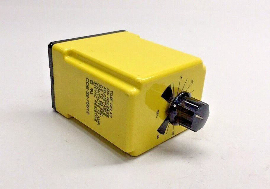 Potter & Brumfield CDB-38-70012 Used Time Delay Relay 240VAC 10A 0.6 to 60 SEC