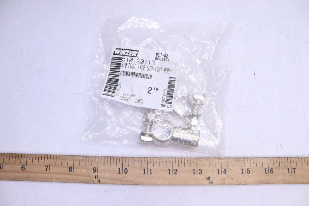 (2-Pk) Winzer High Quality Straight Post Battery Cable Terminal 3/0ga 510.20113