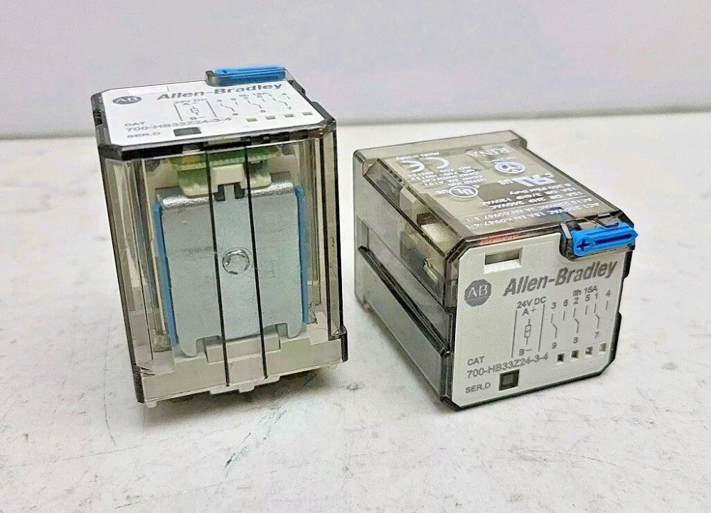 2 Pack Allen Bradley 700-HB33Z24-3-4 Relay 15A Dpdt 24 Vdc Coil Ser. D 11 Pin