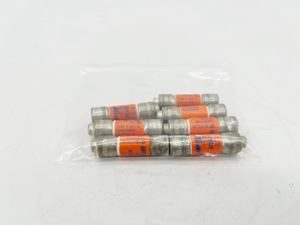 Lot of 7 New Gould Shawmut ATQR25 Amp-Trap Class CC Fuses 25A 600V