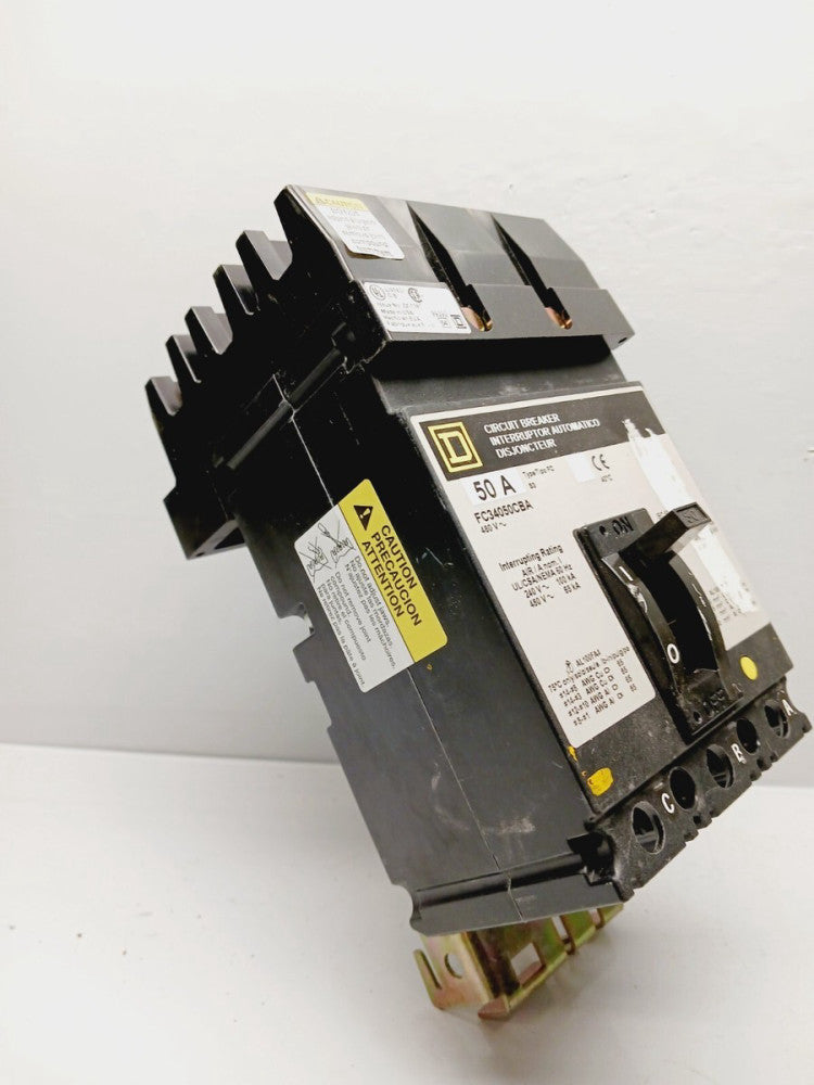 SQUARE D FC34050CBA 50 AMP I-LINE CIRCUIT BREAKER 3 POLE 480 VAC 240@100KA