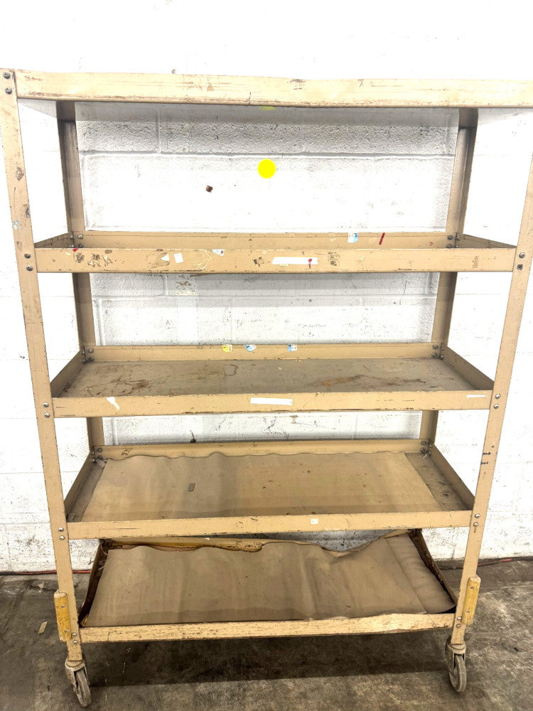 5 LAYER ROLLING METAL STORAGE SHELF