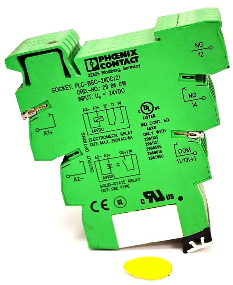 PHOENIX CONTACT MINATURE POWER RELAY PLC-BSC-24DC  24VDC
