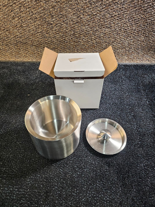 (QTY 2) Focus Hospitality IB-DW3NH Brushed Stainless Steel 3Qt Ice Bucket w/ Lid
