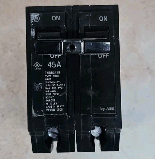 New GE ABB THQB THQB2145 2 Pole 45 Amp 240V Bolt-On Circuit Breaker NNT