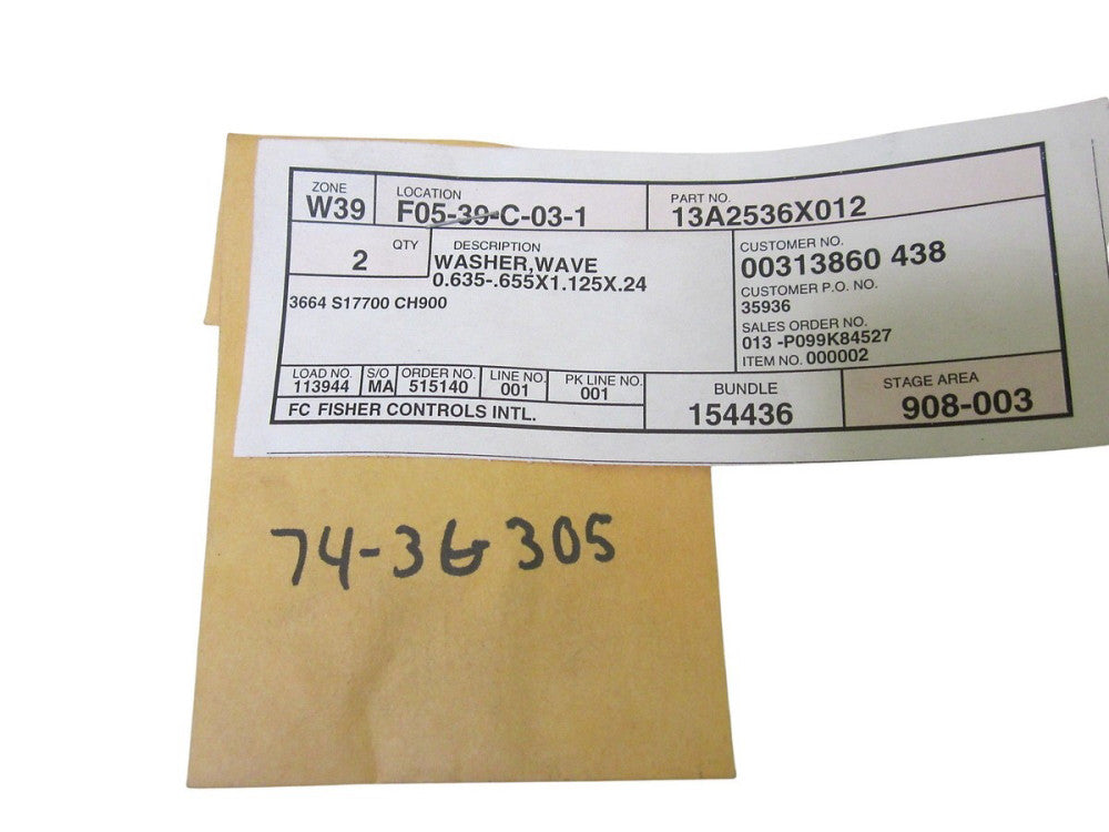 LOT OF 2 FISHER 13A2536X012 NSMP