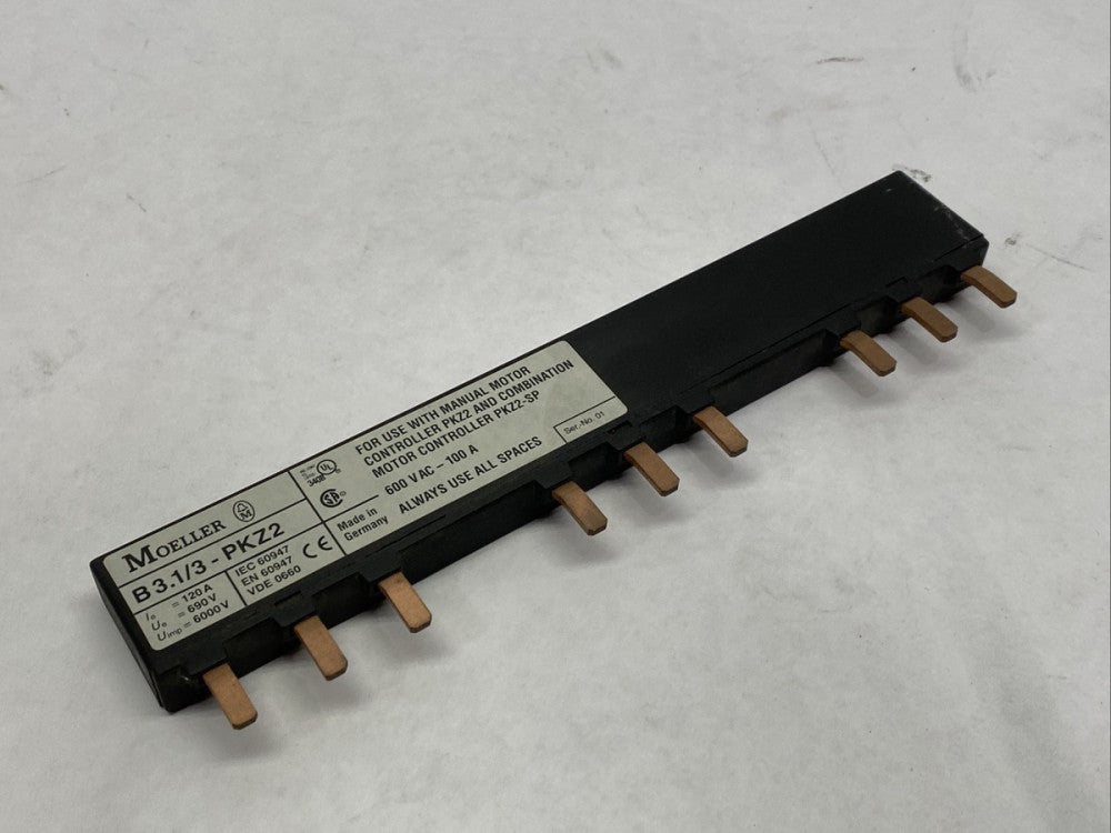 Moeller B3.1/3-PKZ2 Bus Bar 3-Position 100A 600VAC