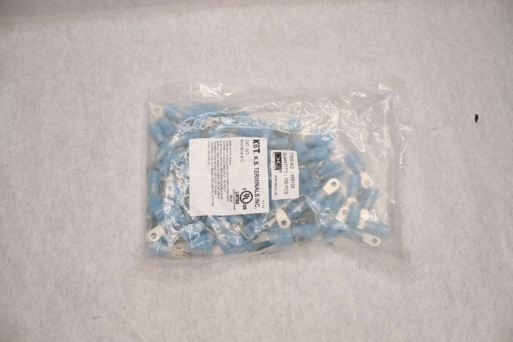 (100-Pk) Del City Ring Terminal Nylon Red 6-Ga 10 Stud 455105