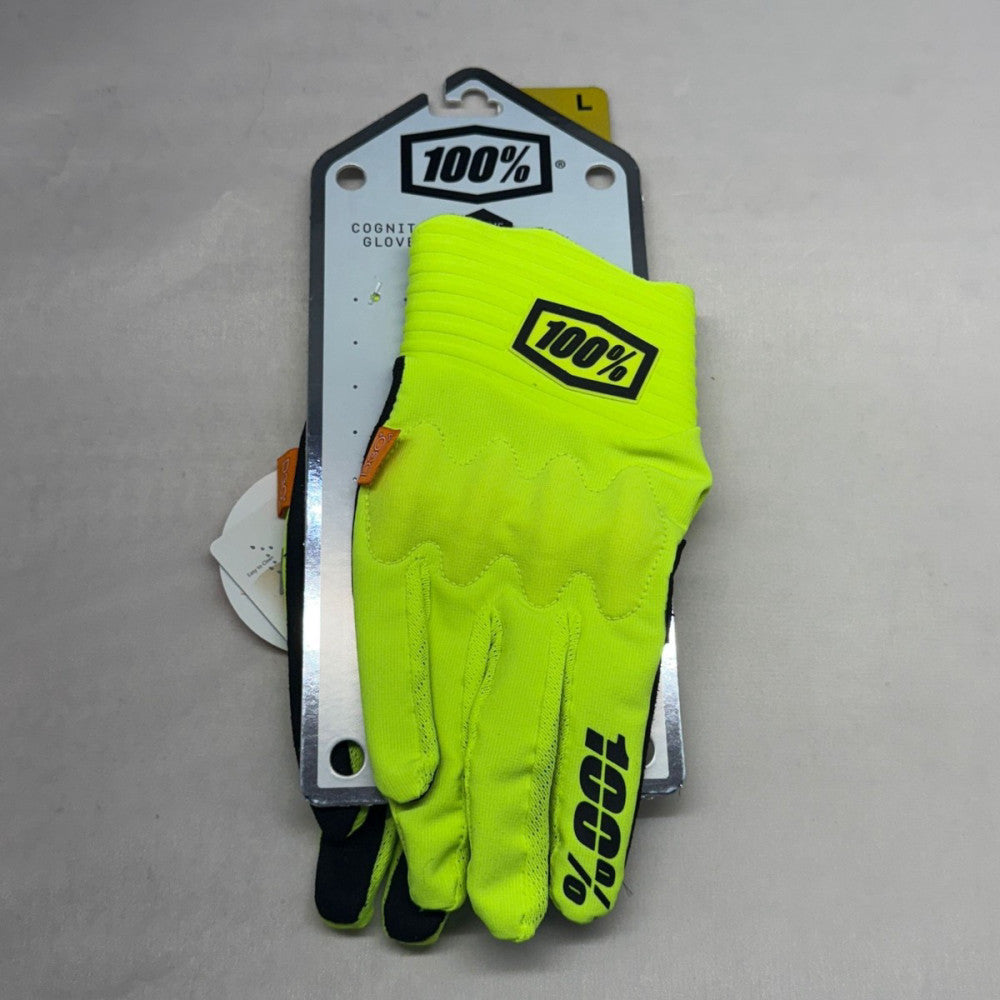 100% Cognito D30 Protection Enhanced Motocross Gloves - Flour Yellow/Blk - Large