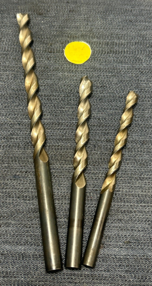 GUHRING 2 FLUTE HSS DRILL BIT  ASSORTED SIZES  LOT OF 3