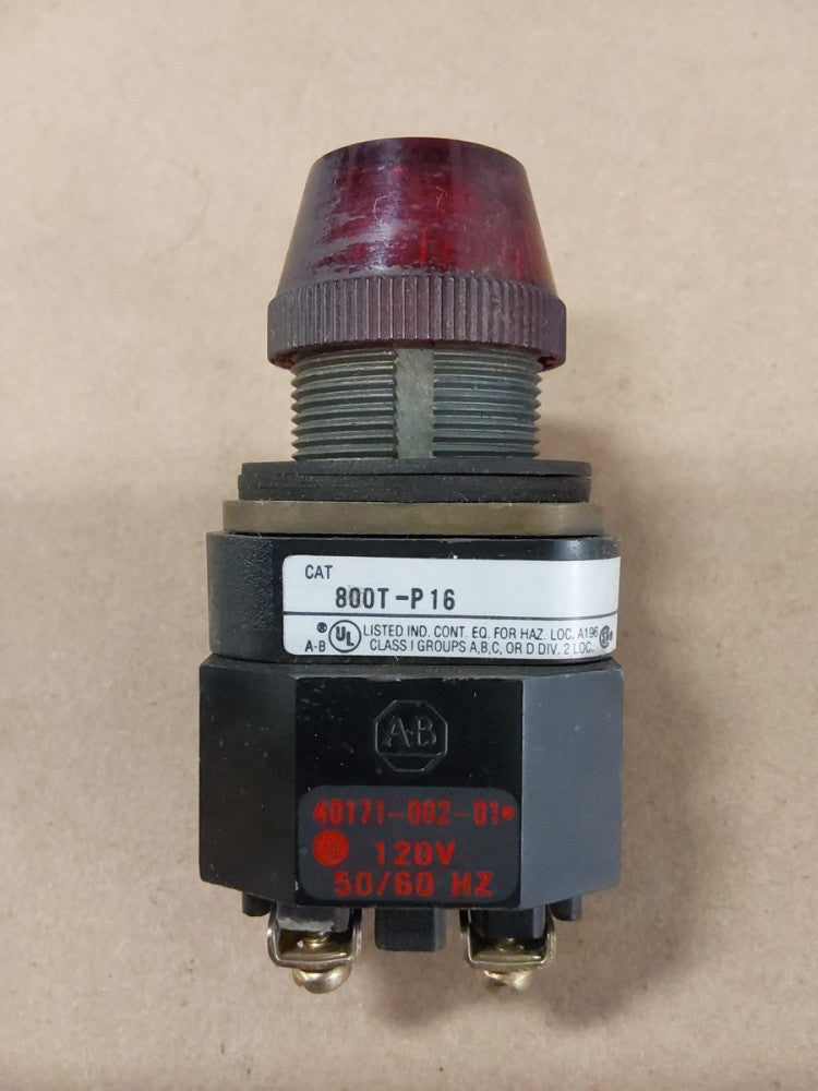 ALLEN BRADLEY 800T-P16 PILOT LIGHT RED 30MM 120VAC 50/60HZ SERIES T