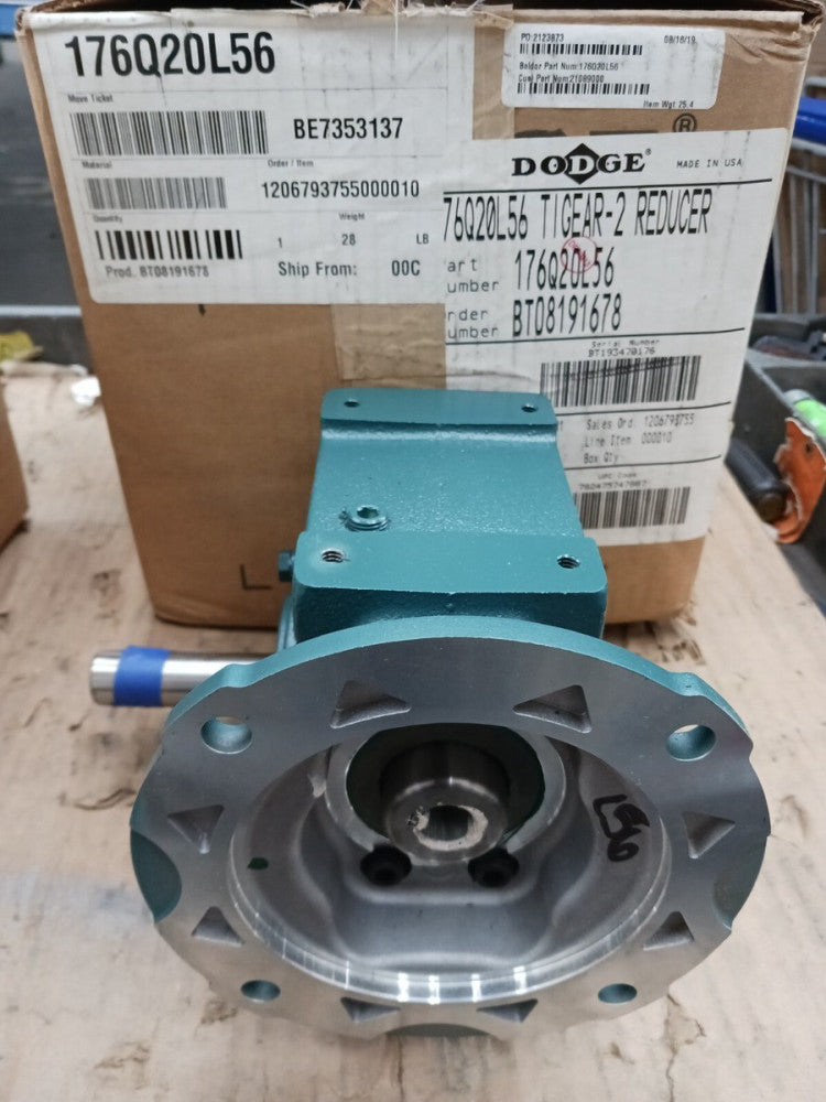 NEW DODGE 20:1 TIGEAR-2 WORM GEAR REDUCER 176Q20L56 OUTPUT SHAFT 7/8 X 2.74"