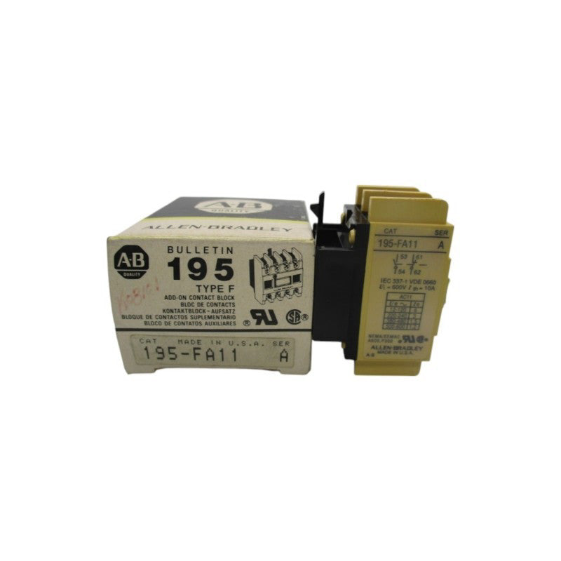 ALLEN BRADLEY 195-FA11 SER. A 500-600VAC 1.2A (BK/YL) NSMP