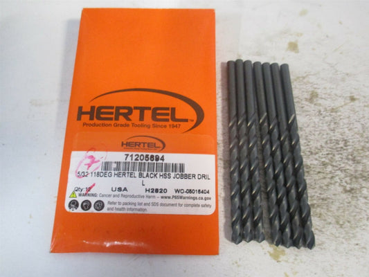 (71205694) 5/32" x 2" x 3-1/8" 118° High Speed Steel Jobber Drill - Pack of 7
