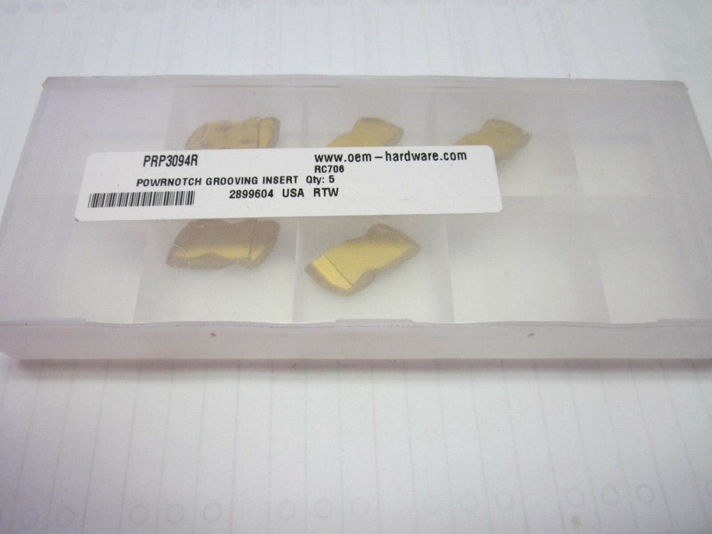 RTW (94956) PowerNotch RH Carbide Grooving Inserts Style PRP Size 3094 Pack Of 5