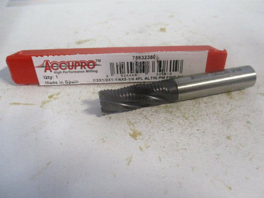 (33081) 1/2" x 1-1/4" x 1/2" x 3-1/4" 4-Flute Powdered Metal Roughing End Mill 