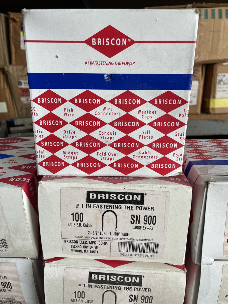1- Box 100 Briscon SN 900 Briscon SN 900 100 Cable Staples Catalog Code: SN 900