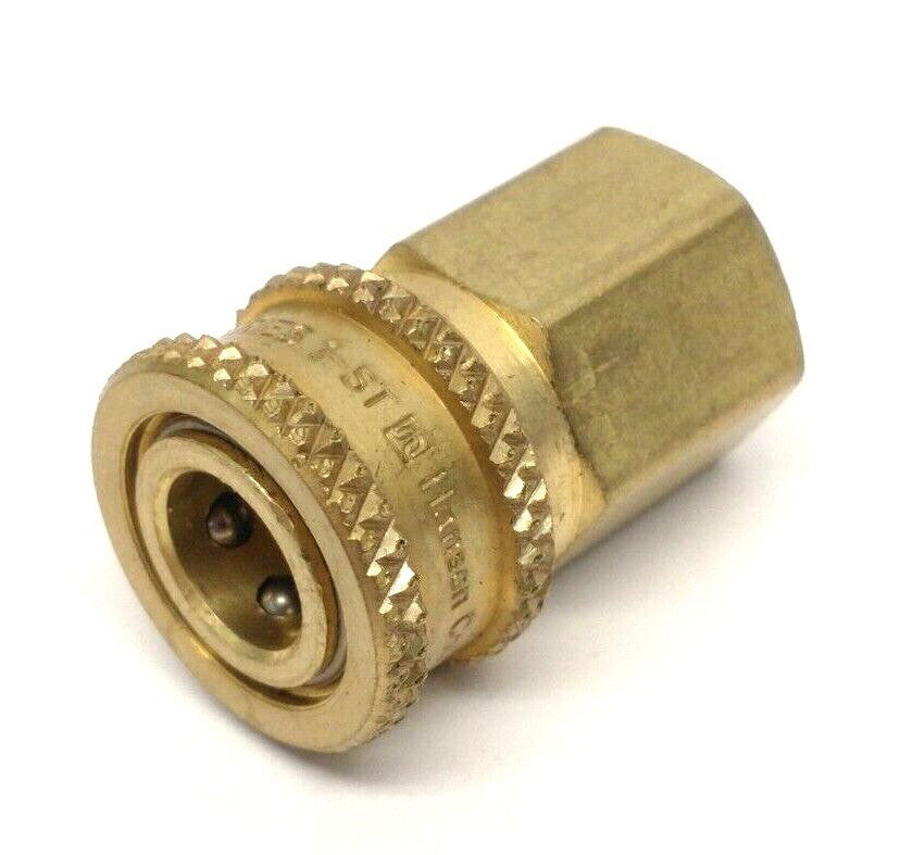 Hansen Coupling 1S11 Brass Hydraulic Quick Connect Hose Coupling 1/8"-27 NPTF