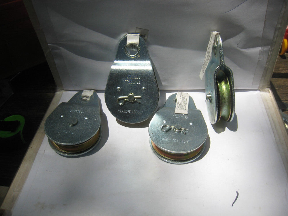 4 yes 4 x 2-1/2" Fixed Eye Pulley,No T7550403 Campbell lot of 4 pulleys