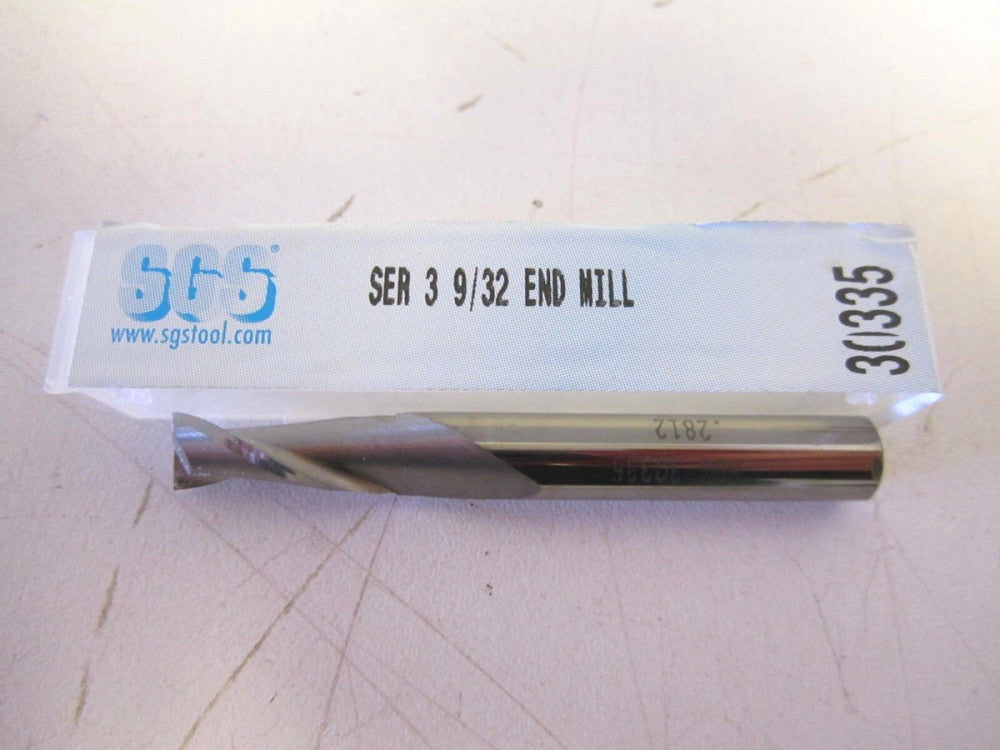 SGS (30335) 9/32" 2F Carbide Square End Mill 9/32 x 3/4 x 2-1/2 x 5/16 USA