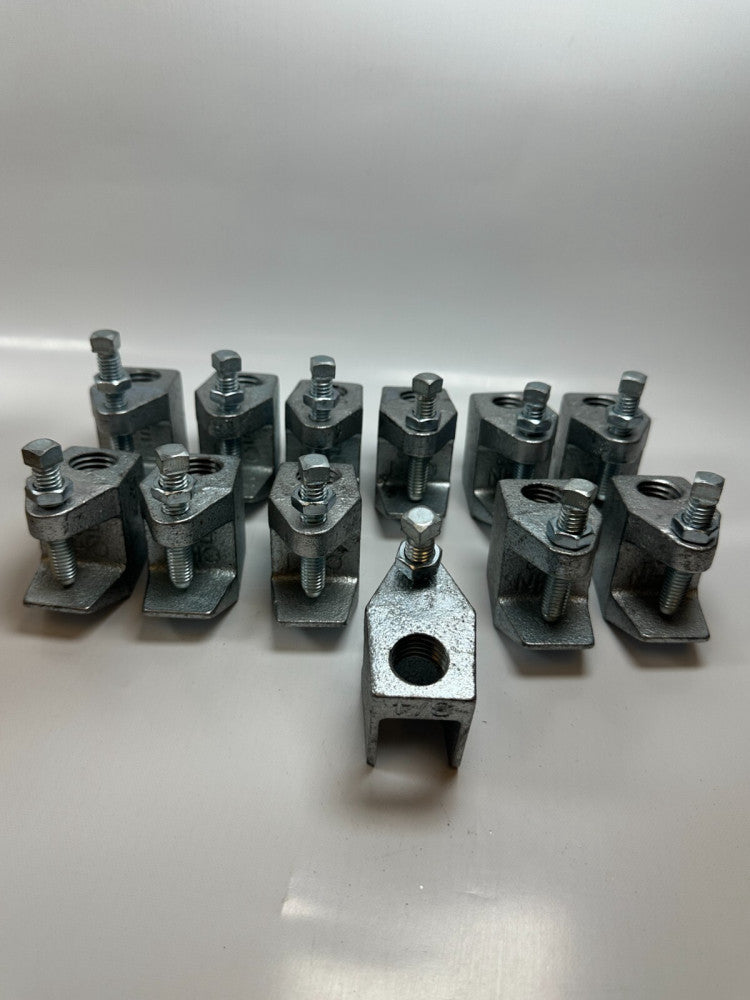 3/4" CHN E62 3/4-10 Beam Clamps Electro Galvanized 7/8" Opening (Lot of 12) NEW