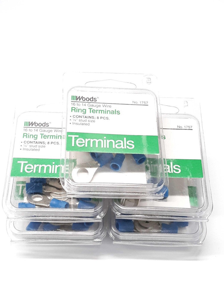 Woods 1757 16 To 14 Gauge Wire Ring Terminal Lot of 5