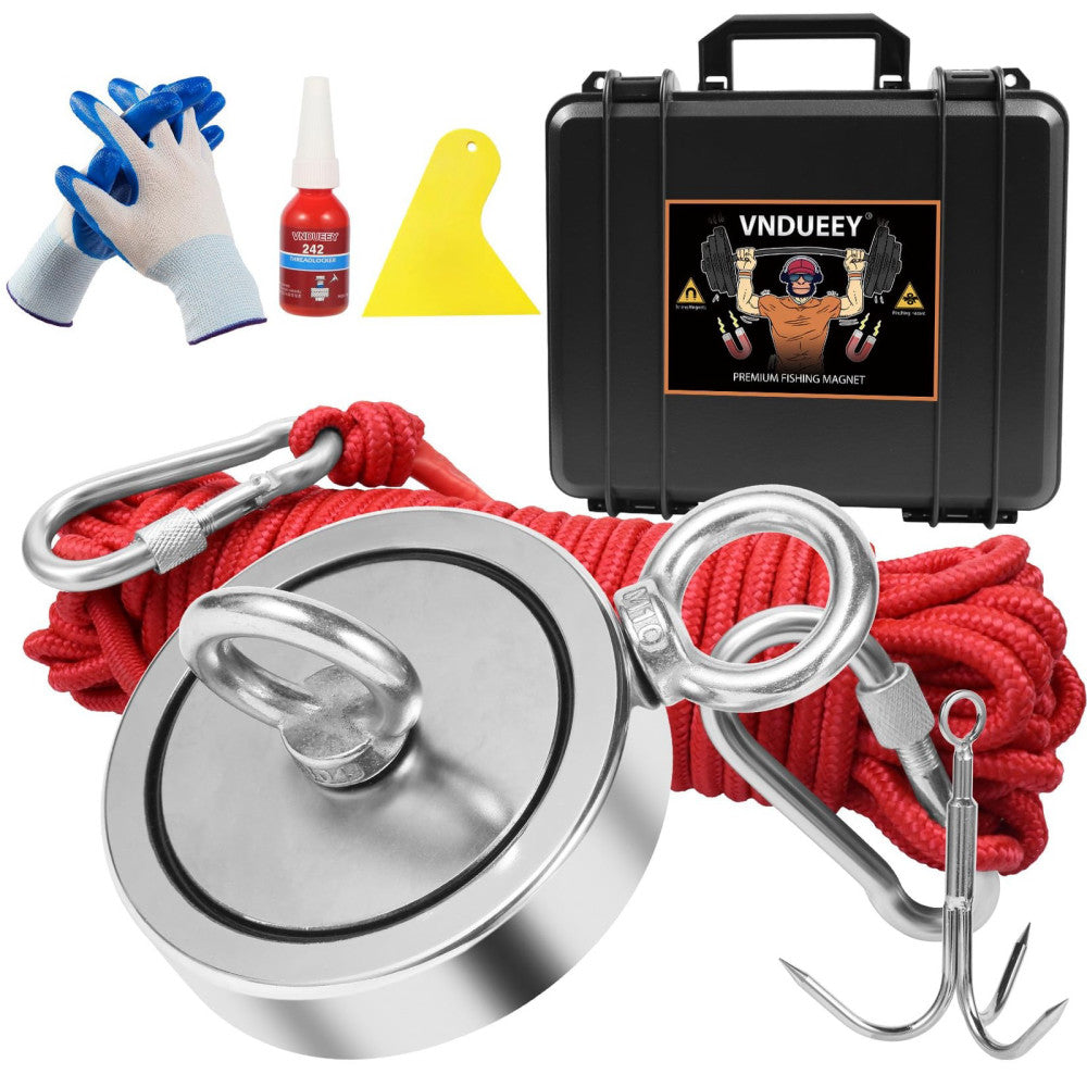 1725 Lbs Complete Magnet Fishing Kit, Heavy Duty 65FT Rope,Grappling Hook,Gloves
