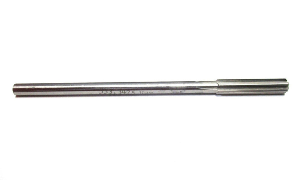 MADE IN USA 0.3475" x 1-1/2" x 6" 6-Flute RH HSS Chucking Reamer