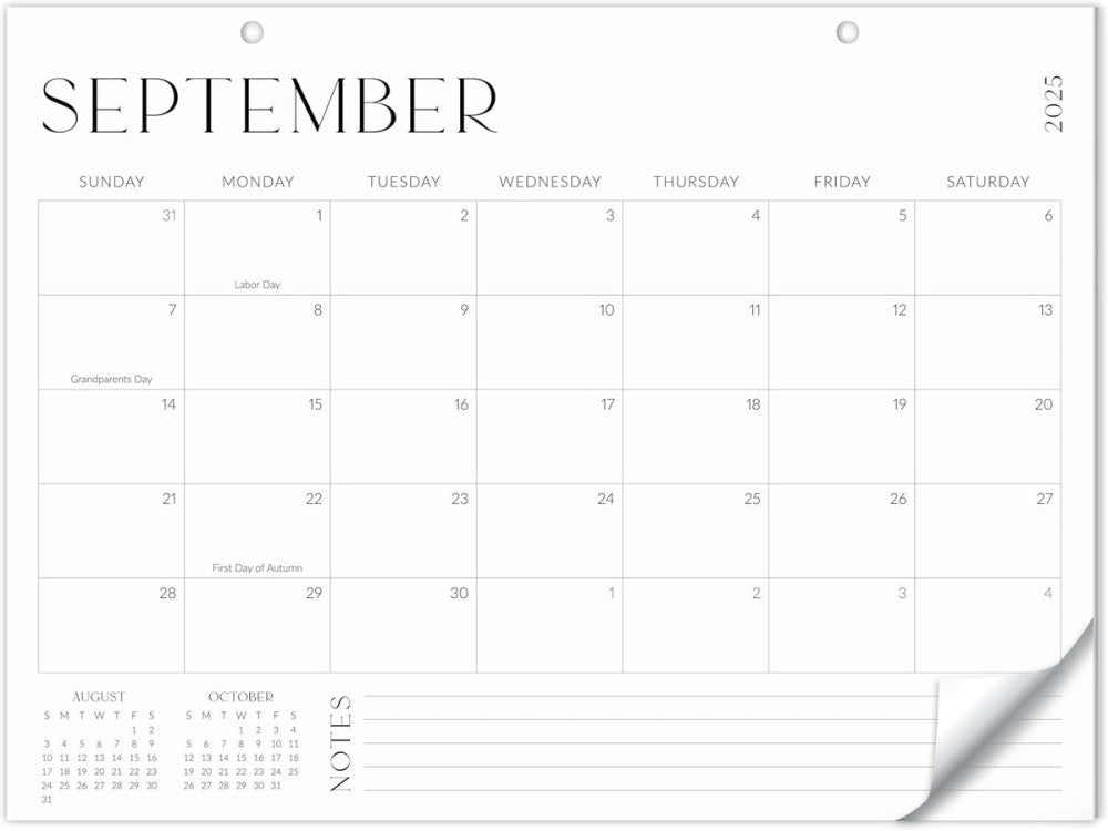 Aesthetic 2025-2026 Desk Calendar - Runs From June 2025 Until black and white 