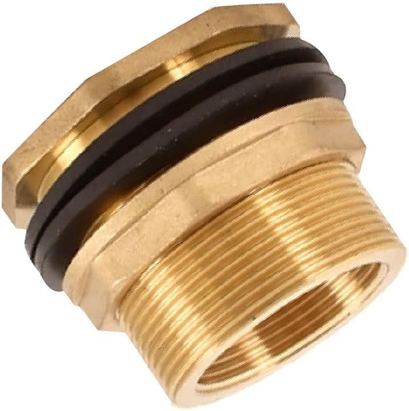 Water Bulkhead Fitting, 3/4 NPT Female 1 GHT Male Brass Water Tank Connector Fit