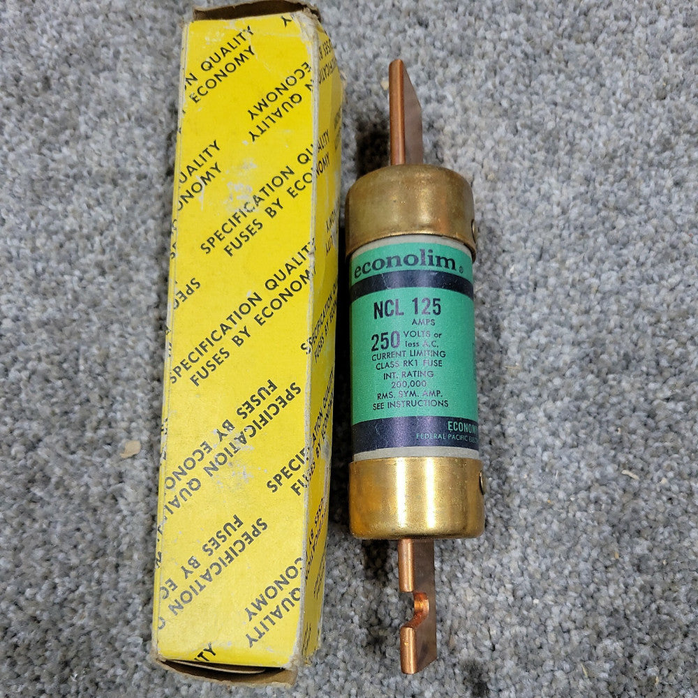 1 NOS ECONOMY NCL 125 FUSE 125A 250V ECONOLIM CLASS RK1 NCLR125