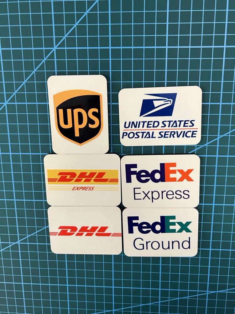 6-Pk 2x3" Shipping Magnets - UPS, FedEx, USPS, DHL - for Storage Racks & Dollies