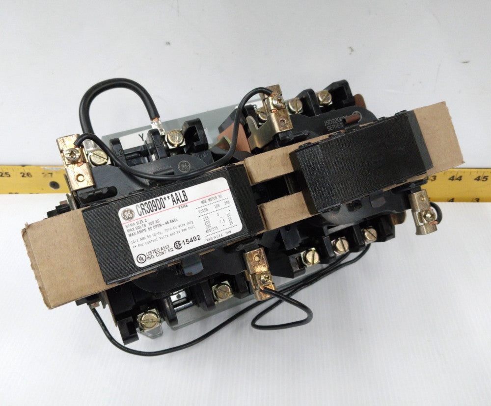 New GE Size 2 Reversing Contactor 600 VAC 25 HP Max 480 VAC Coils  CR309D0**AALB