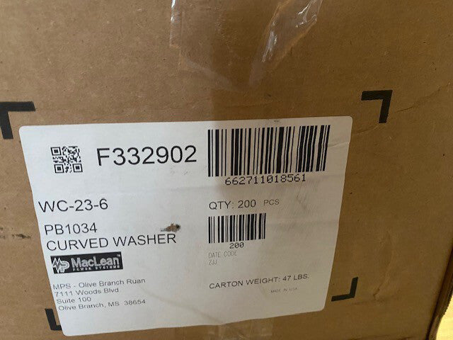 (CASE OF 200) MACLEAN POWER SYSTEMS WC-23-6 CURVED WASHER