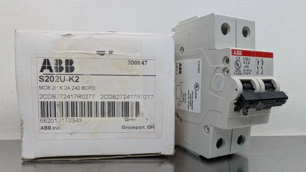 ABB S202U-K2 Miniature Circuit Breaker 2-Pole 240VAC 2A