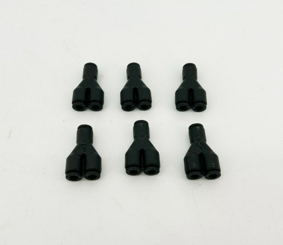 Lot of 6 New Lawson 56065 Y Unions, 5/32" 4mm Tube OD, Glass Reinforced Nylon
