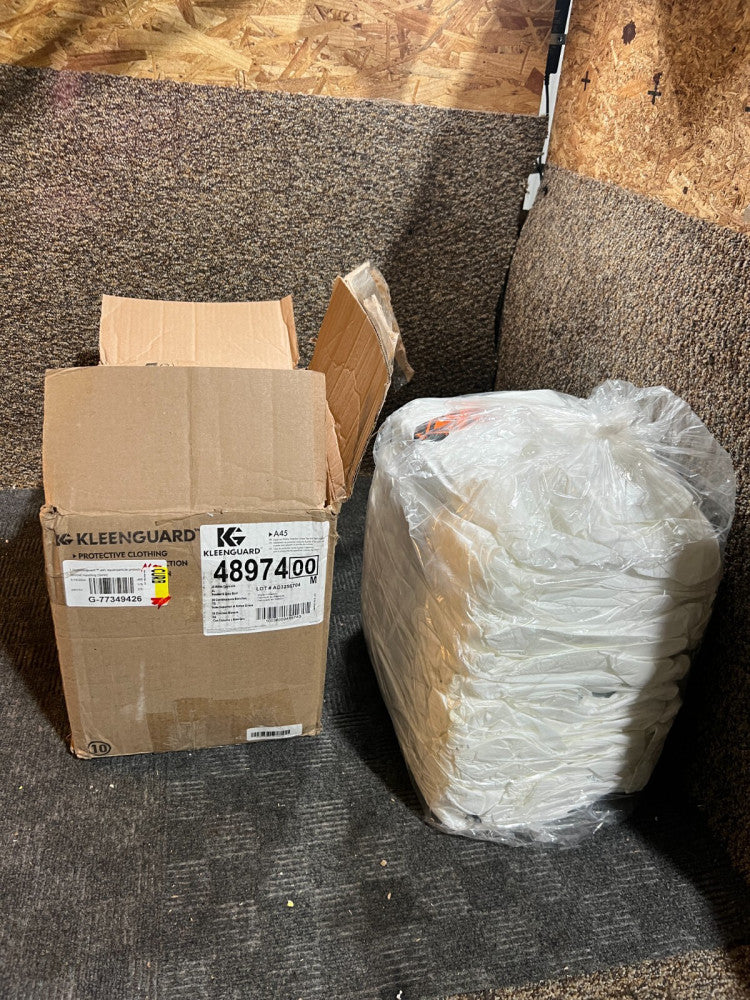 (Box of 25) Kleenguard Breathable Hooded Coveralls 48974 A45 Fabric XL White