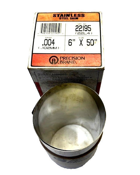 PRECISION BRAND SHIM 22195 STAINLESS STEEL 6"X 26-1/2", .004