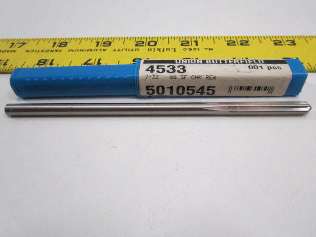 Union Butterfield 4533 HSS 52144 7/32" Straight Shank 6FL RH Chucking Reamer NEW