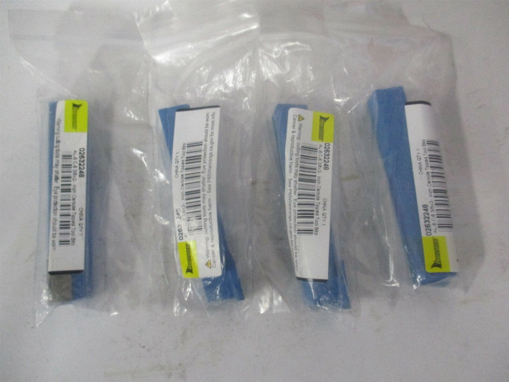 (383-0136) 3/8 x 3/8″ C6 Square Shoulder Turning Single Point Tool Bit - Qty 4