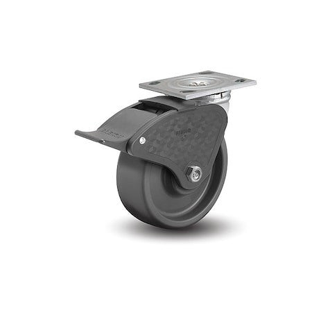 Albion 16Se06228st 6" X 2" Non-Marking Elastomer Swivel Caster, To 1100Tal Lock